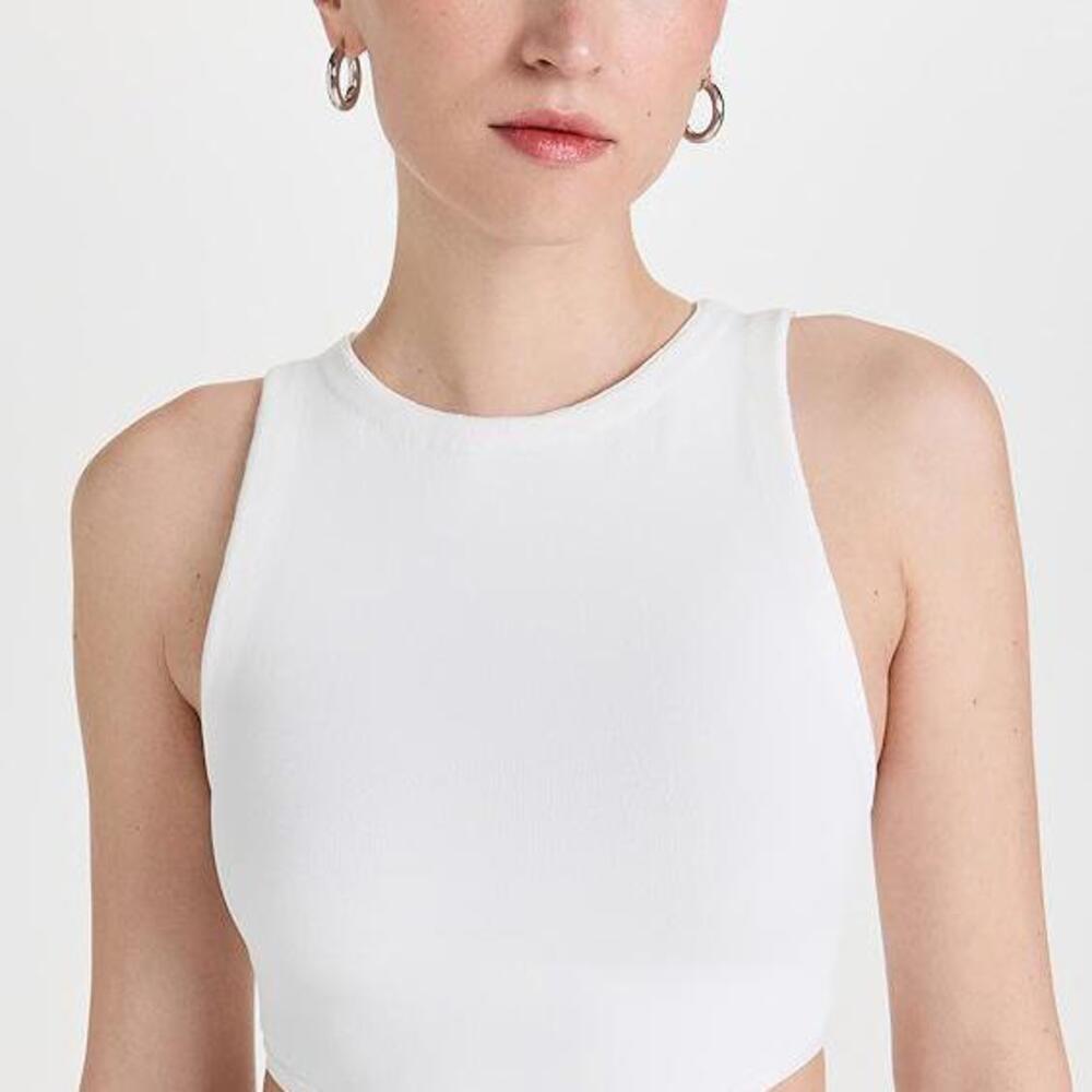 Alice & Olivia White Latia Tie Waist Knit Tank - XL